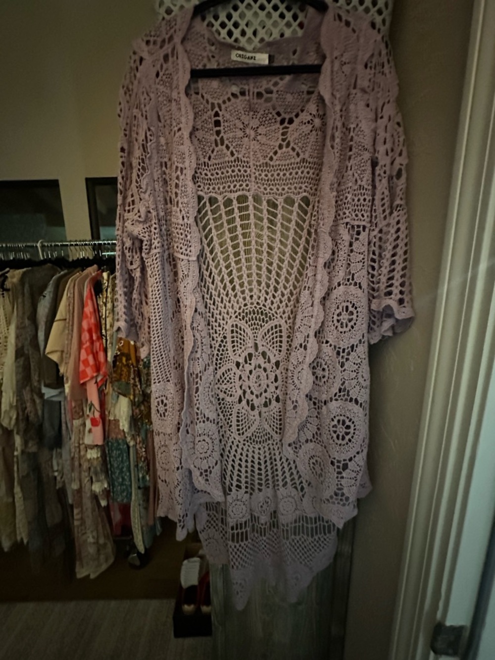 Crochet Cardigan - Lavender Plus size